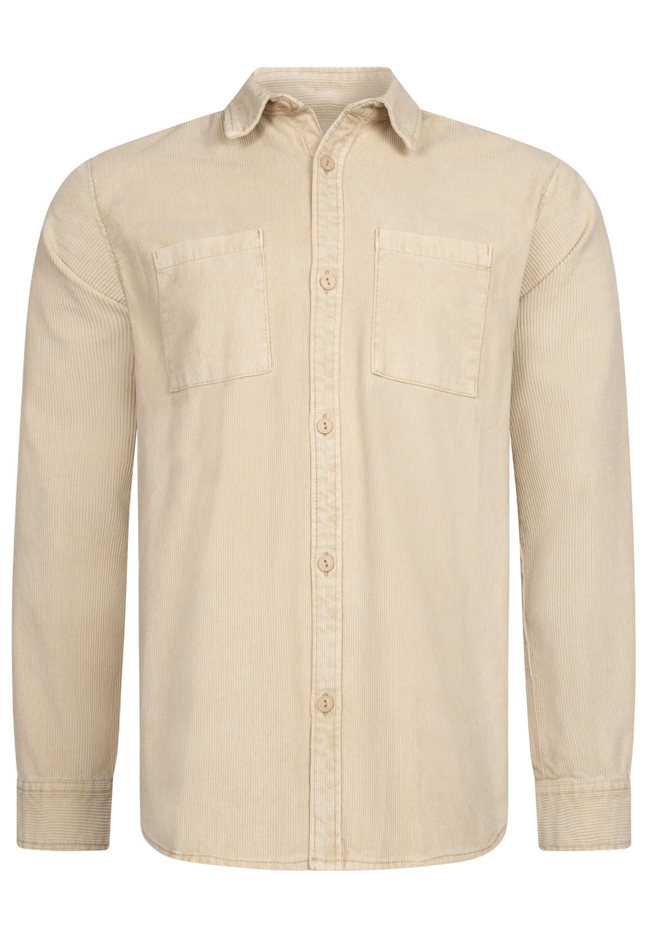 INDICODE JEANS Button Up Shirt 'Thyge' in Beige: front