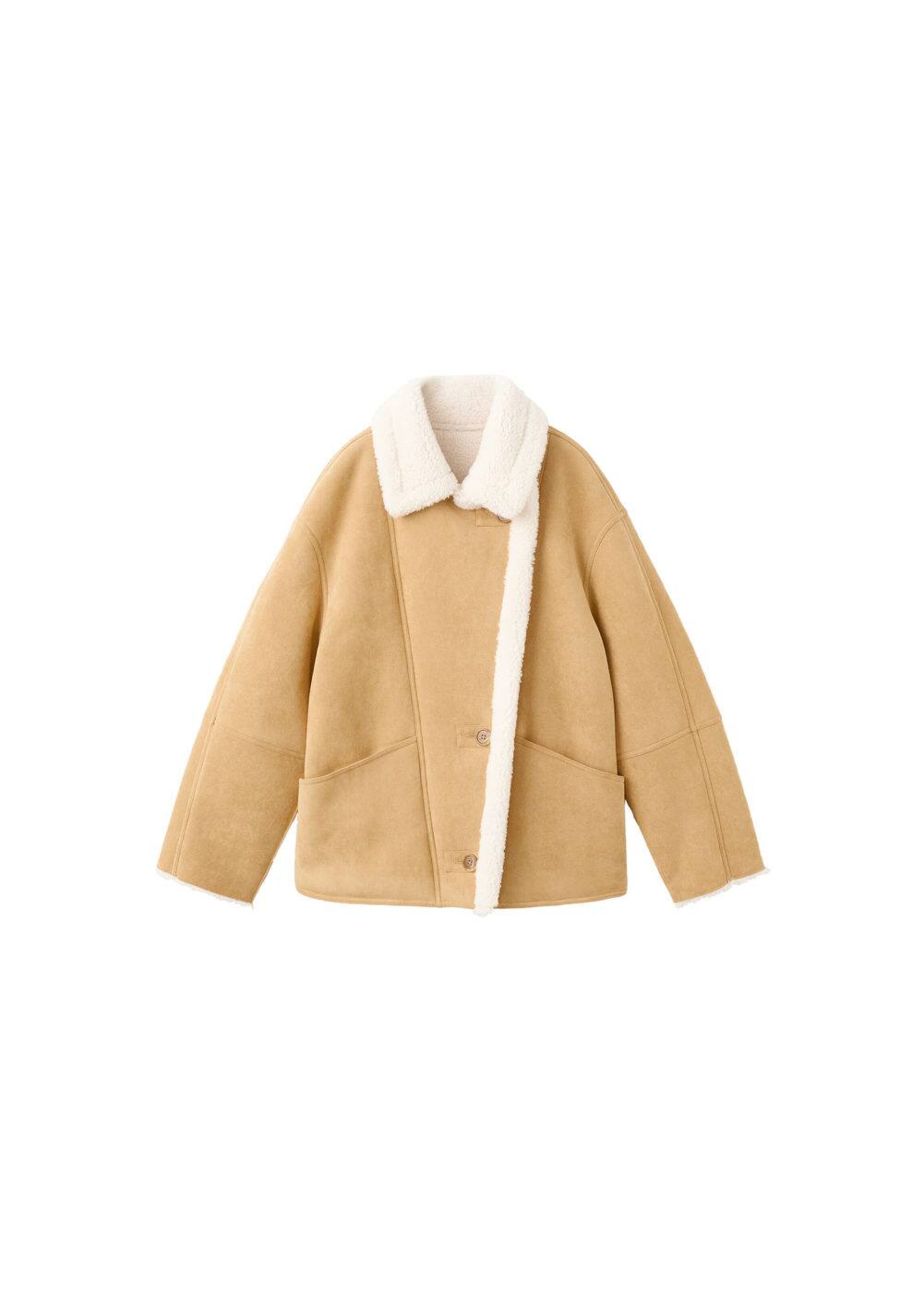 MANGO Winter Jacket 'Bunny' in Brown: front