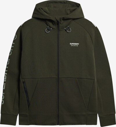 Superdry Athletic Zip-Up Hoodie 'Tech' in Khaki / White, Item view