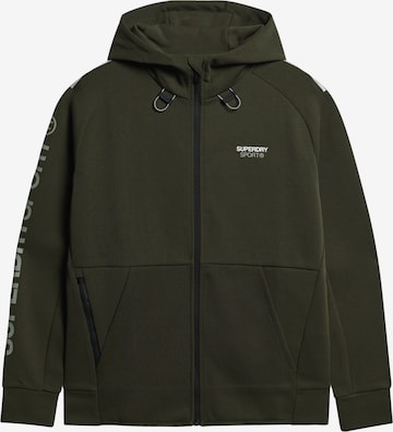 Superdry Athletic Zip-Up Hoodie 'Tech' in Green: front