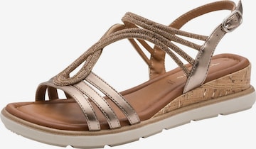 Tamaris Sandalen met riem in Brons: voorkant