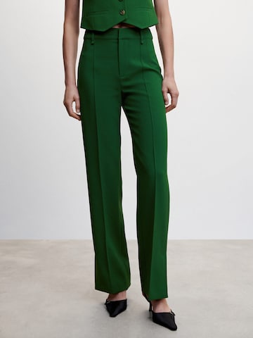 MANGO Regular Pleated Pants 'Maca' in Green: front