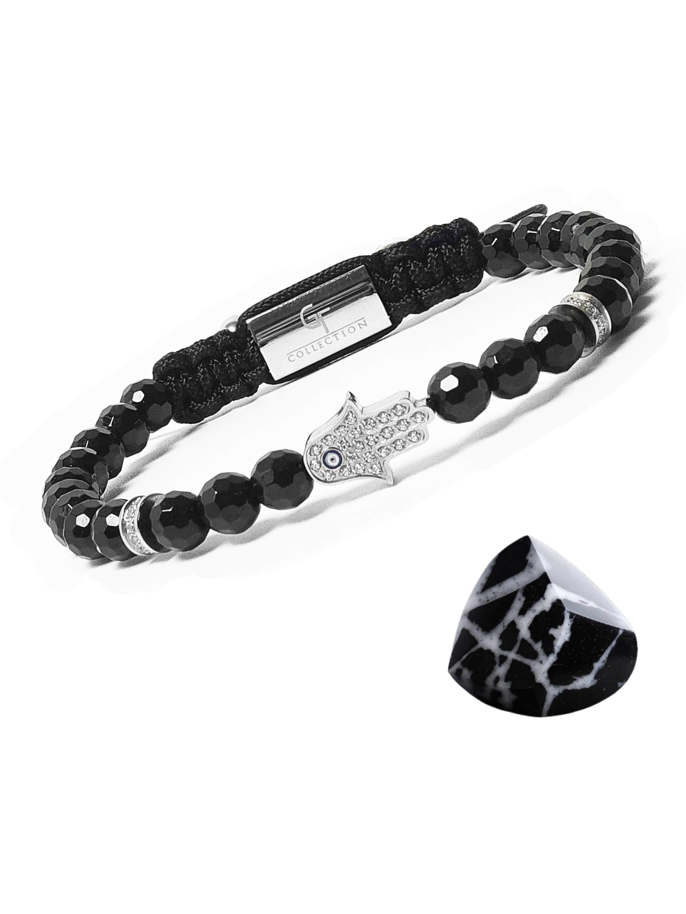 GT Collection Bracelet 'Hamsa Hand' in Black: front