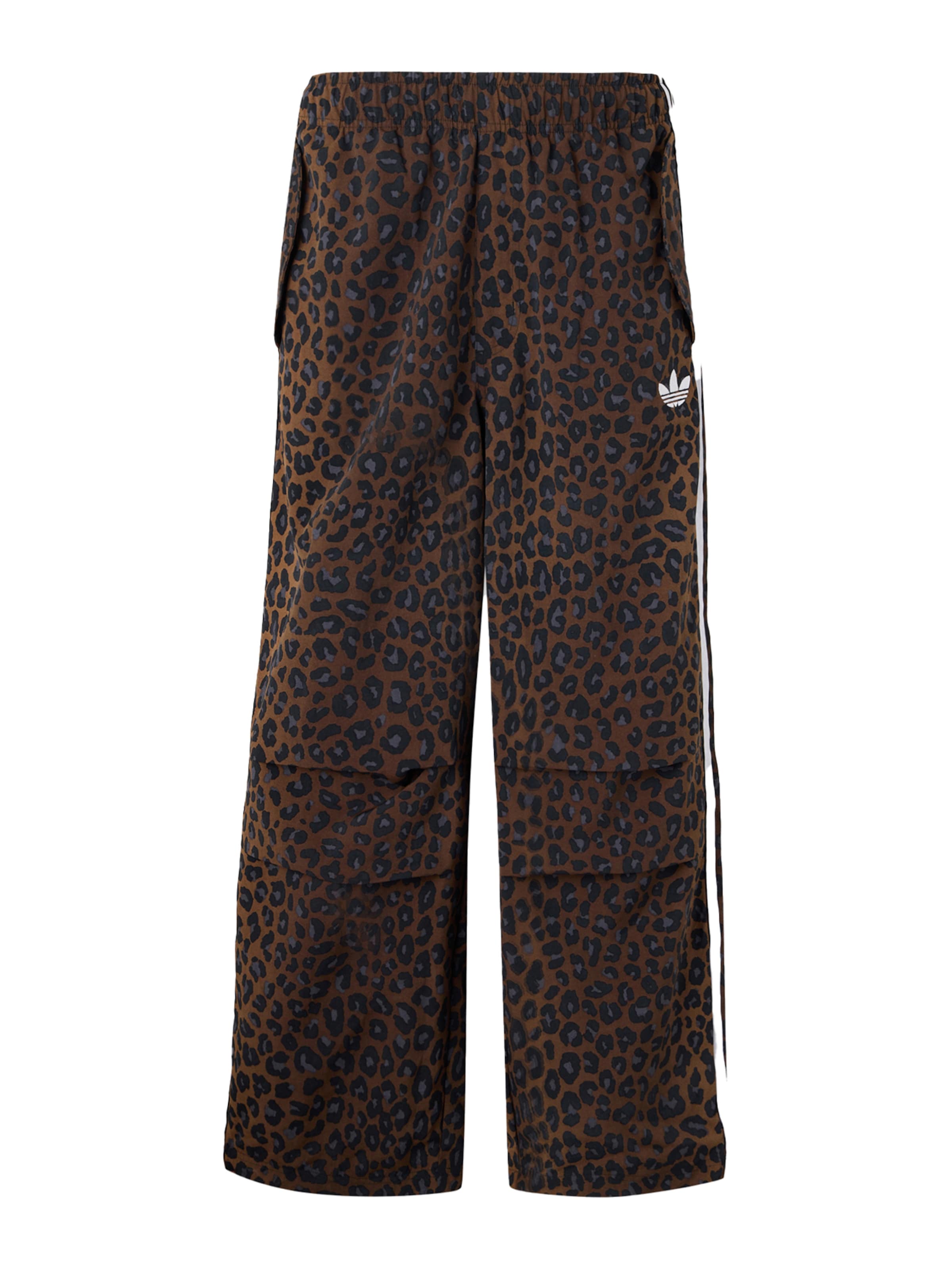 Adidas Originals Textil Loose fit Pants in Brown: front
