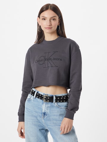 Calvin Klein Jeans Sweatshirt in Grijs: voorkant