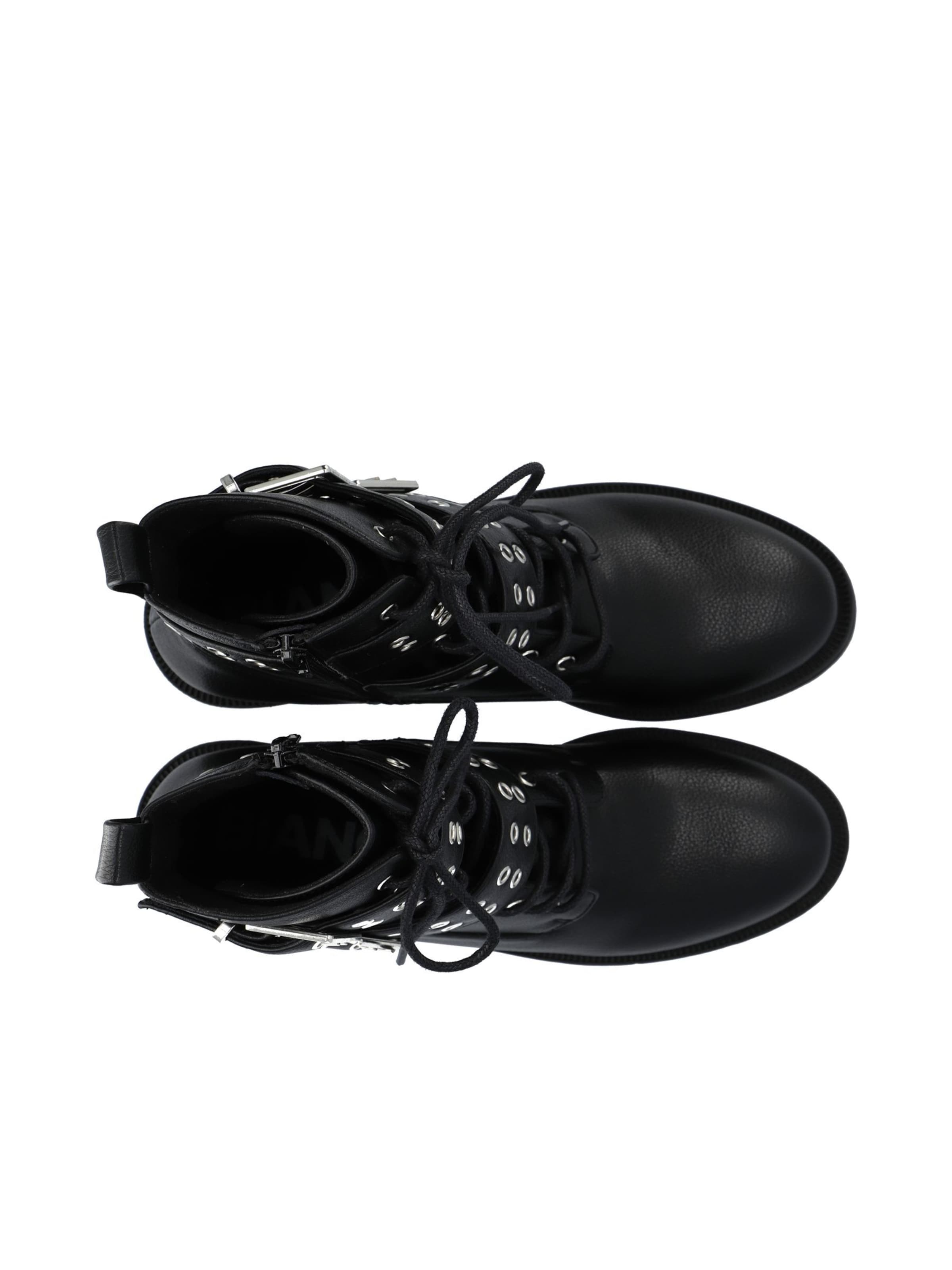 Bottines à lacets 'PEARL' Bianco en noir