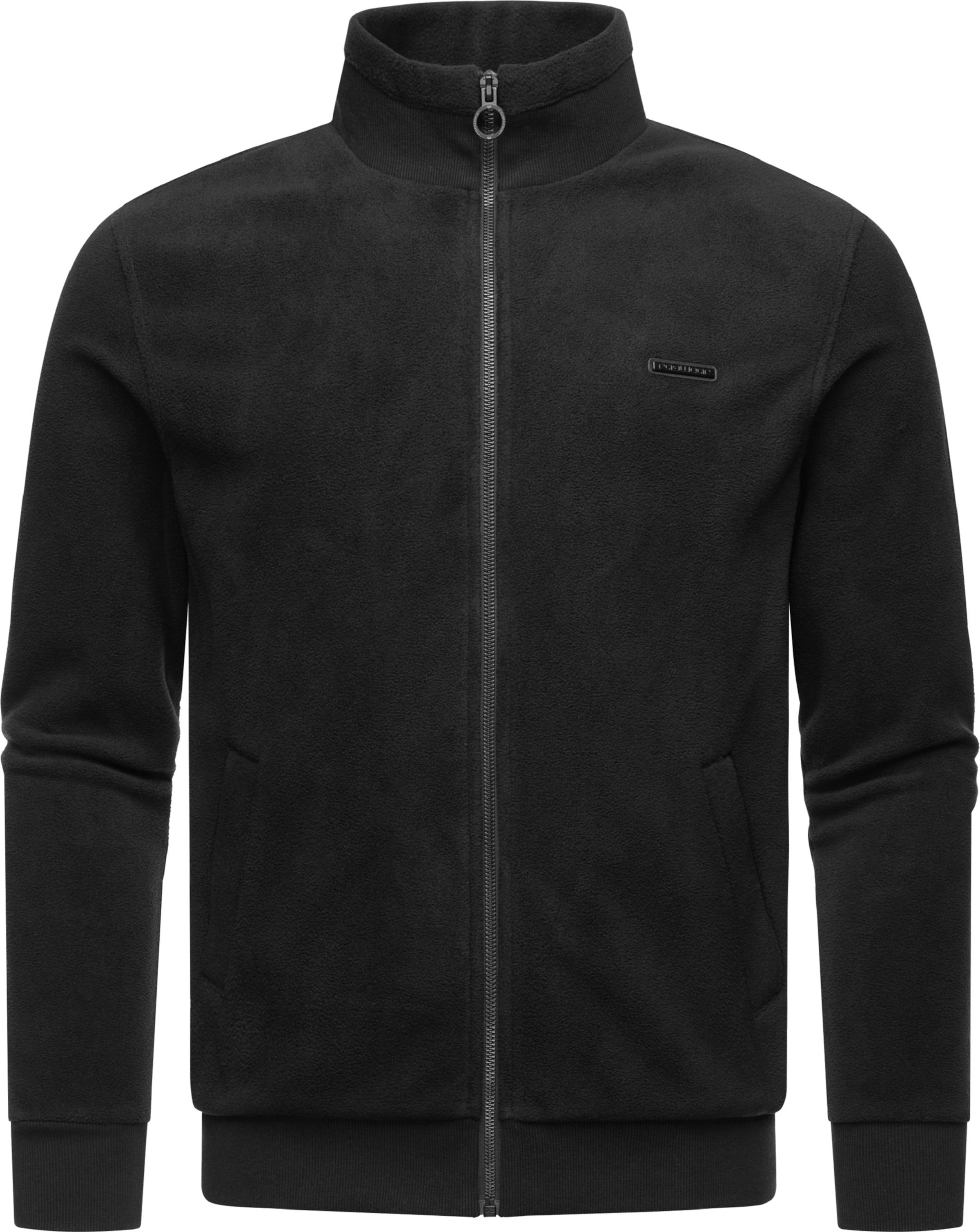 Ragwear Fleecejacke 'Trayne' in Schwarz: Vorderseite