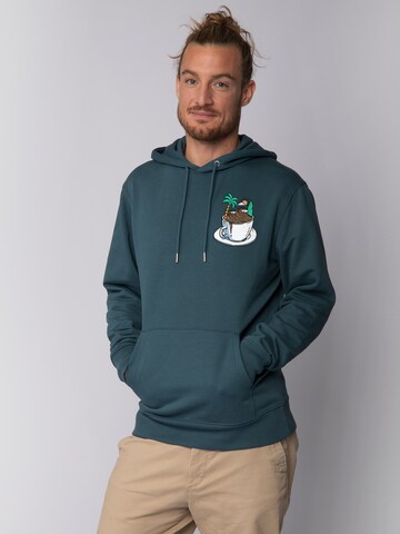 Watapparel Sweatshirt 'Coffee Waves' in Green: front