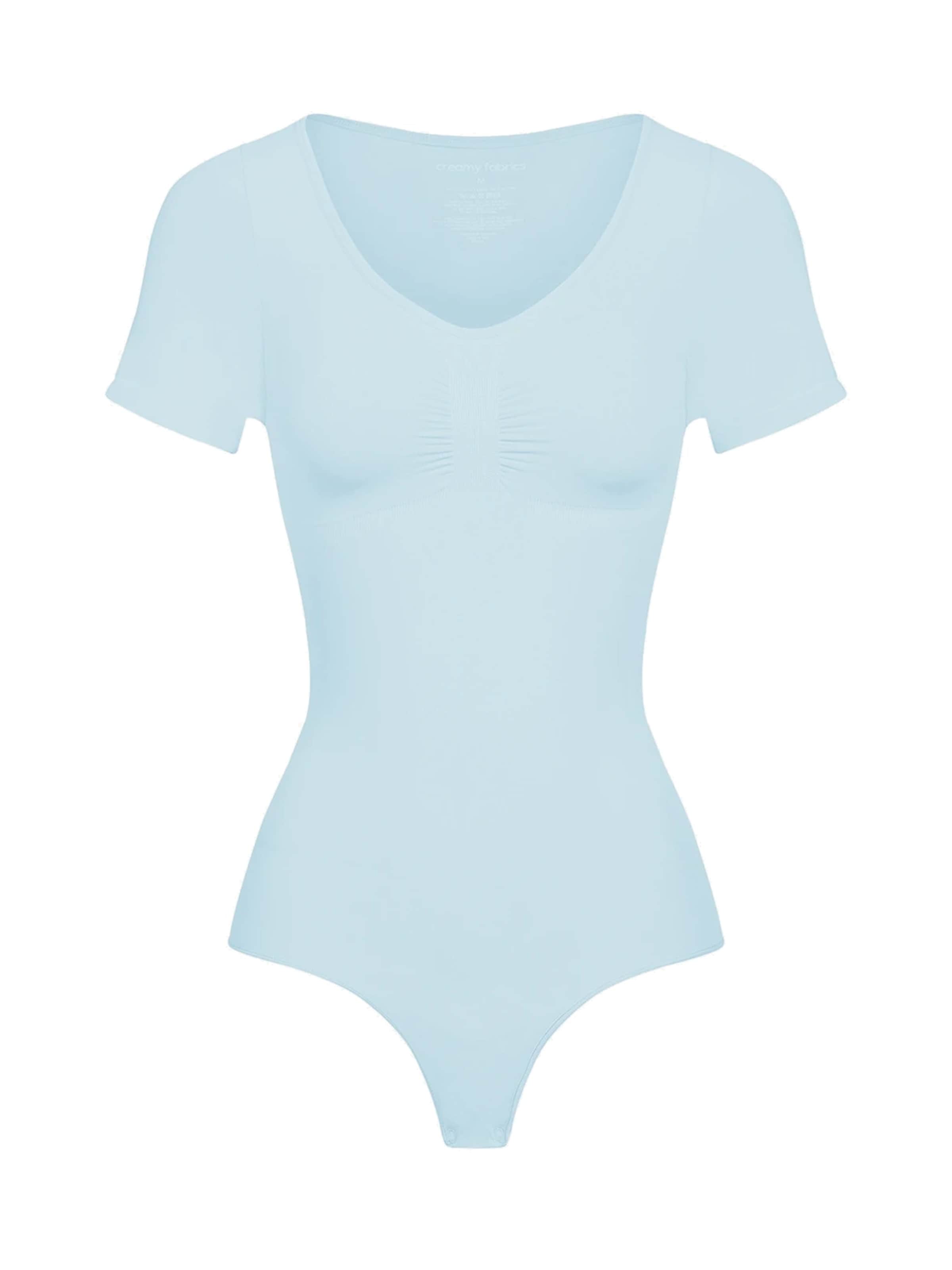 cfab (formerly creamy fabrics) Shaping bodysuit 'T-Shirt Bodysuit Sculpting Shapewear mit String' in Blue: front