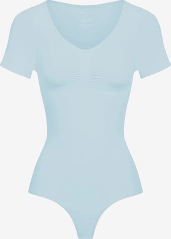 cfab (formerly creamy fabrics) Shaping bodysuit 'T-Shirt Bodysuit Sculpting Shapewear mit String' in Blue: front