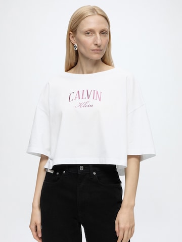 balts Calvin Klein Jeans T-Krekls: no priekšpuses