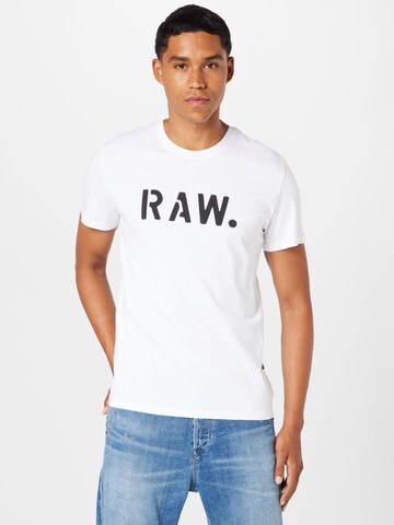 G-Star RAW Μπλουζάκι 'Stencil' σε λευκό: μπροστά