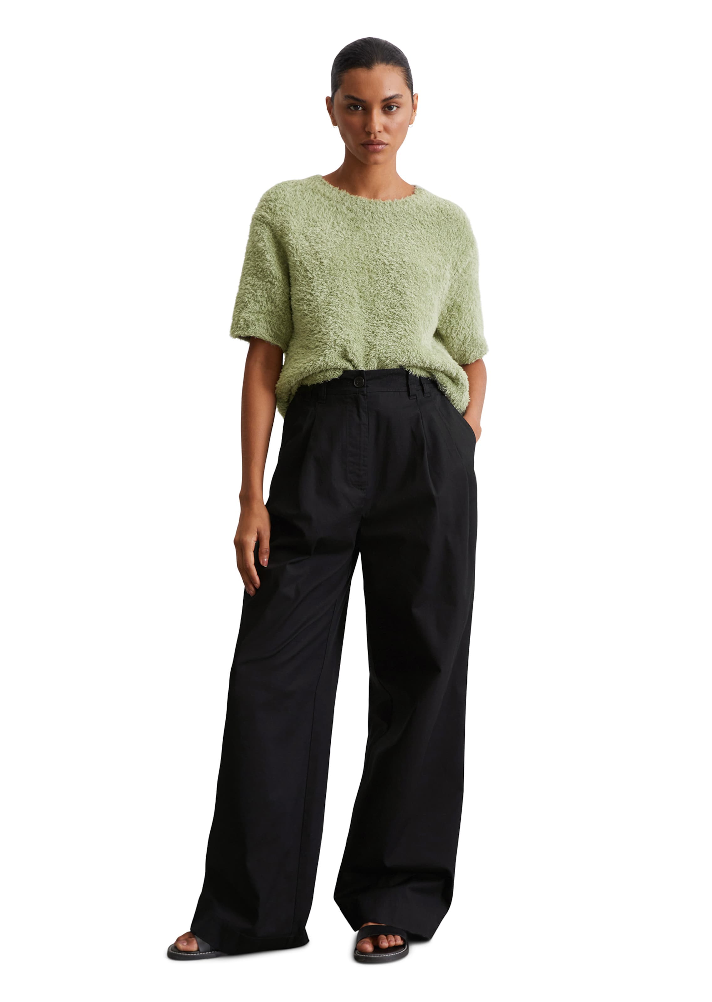 Marc O'Polo Pullover 'Fuzzy-Knit' in Grün