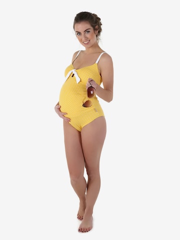 petit amour Bralette Swimsuit 'Antonie' in Yellow: front