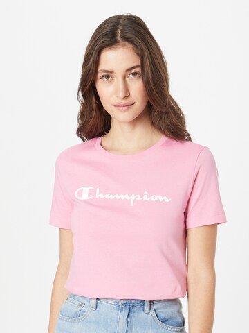 rožinė Champion Authentic Athletic Apparel Marškinėliai: priekis