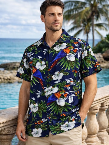 Maglietta 'Cherryparrot' di King Kameha in blu