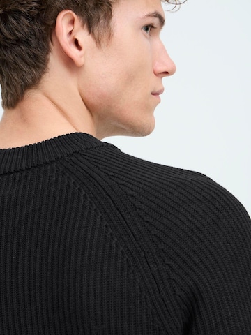 Pull-over ' CFKRISTIAN raglan rib crew neck knit ' Casual Friday en noir
