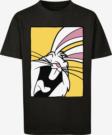 F4NT4STIC Shirt 'Looney Tunes Bugs Bunny Laughing' in Zwart: voorkant