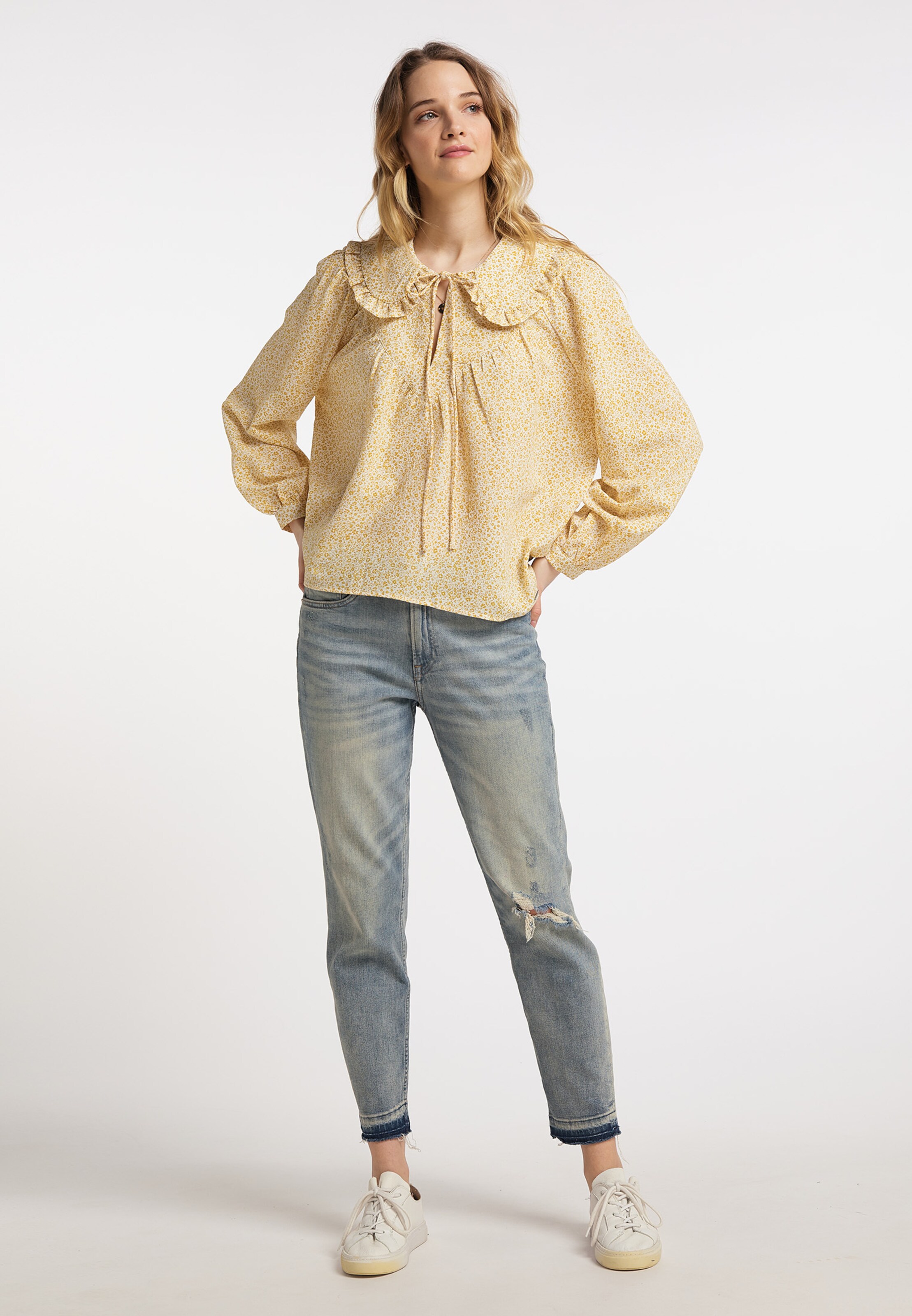 Frauen Blusen & Tuniken DreiMaster Vintage Bluse in Senf - BY54470 Frauen Blusen & Tuniken DreiMaster Vintage Bluse in Senf - BY54470