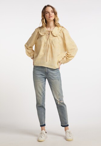 Camicia da donna di DreiMaster Vintage in giallo