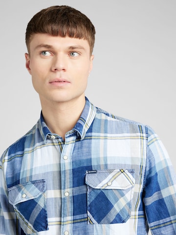 GARCIA Regular fit Button Up Shirt in Blue