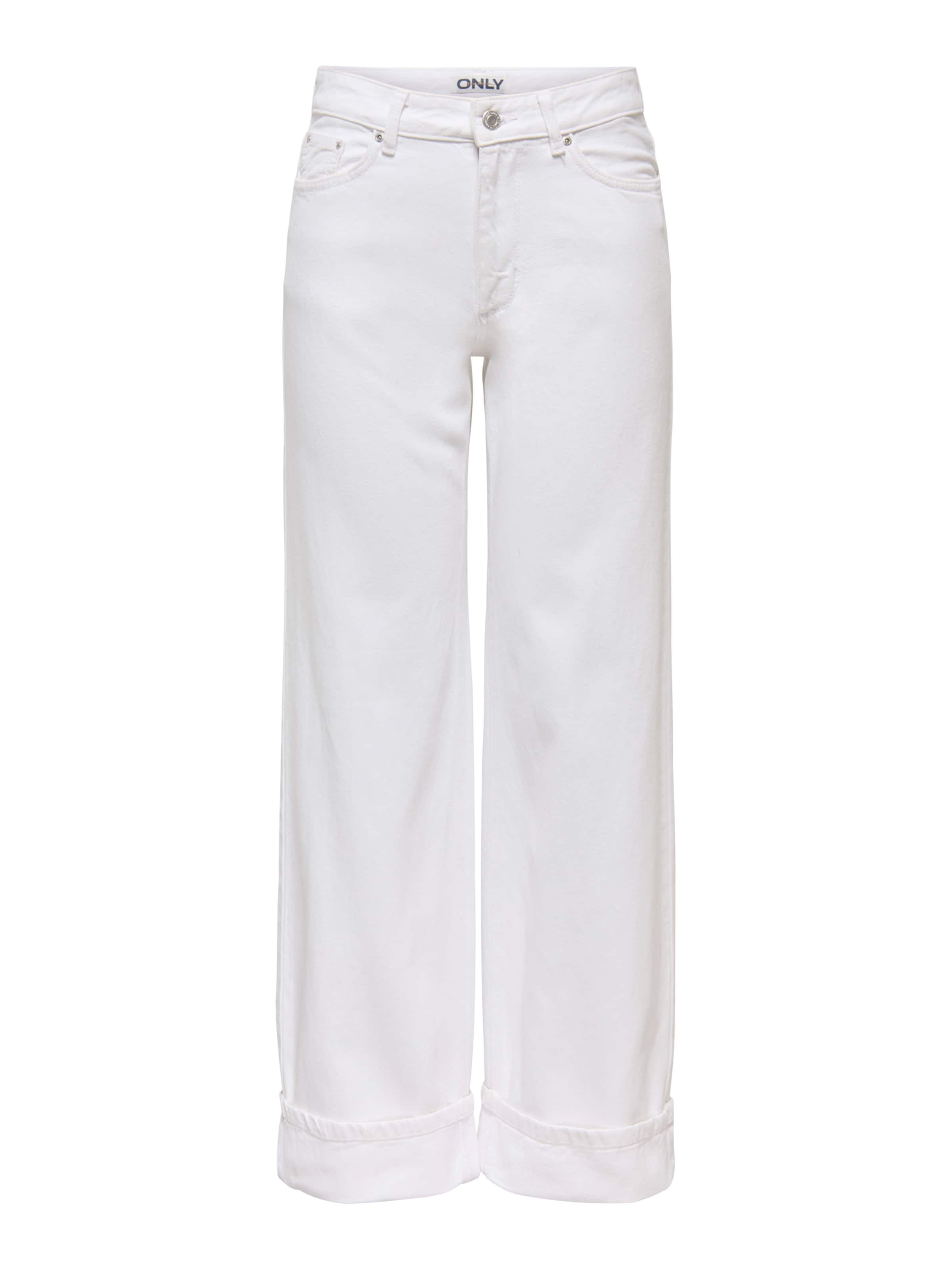 balta ONLY Plačios klešnės Džinsai 'ONLELLA': priekis