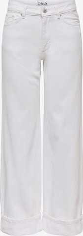 balta ONLY Plačios klešnės Džinsai 'ONLELLA': priekis