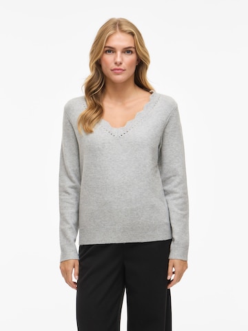VILA Sweater 'NIKOLINA' in Grey: front