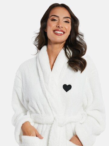 Threadbare Long Bathrobe 'Robert Robe' in White