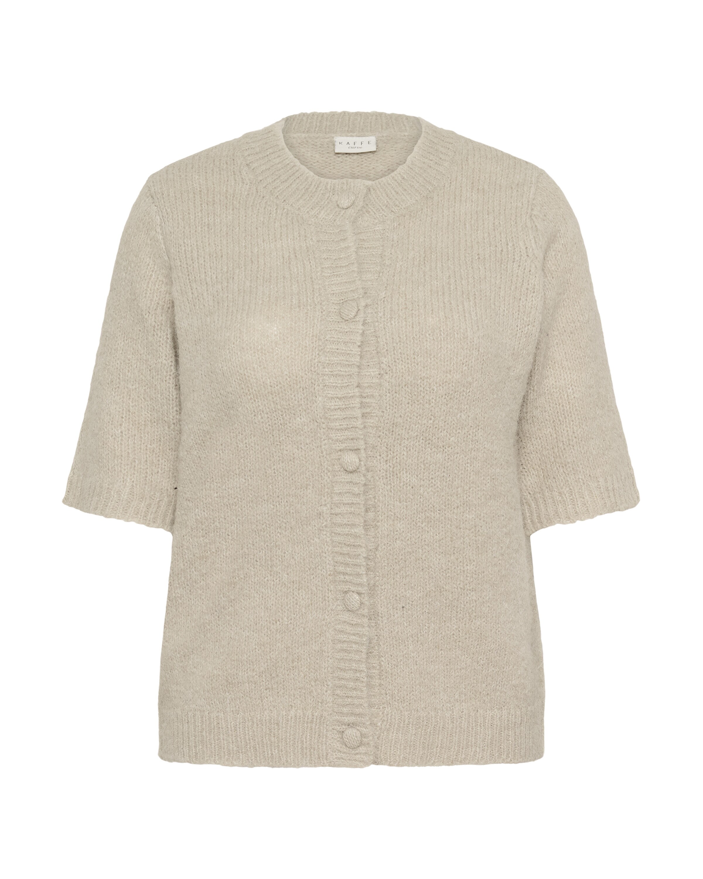 KAFFE CURVE Knit Cardigan in Beige: front
