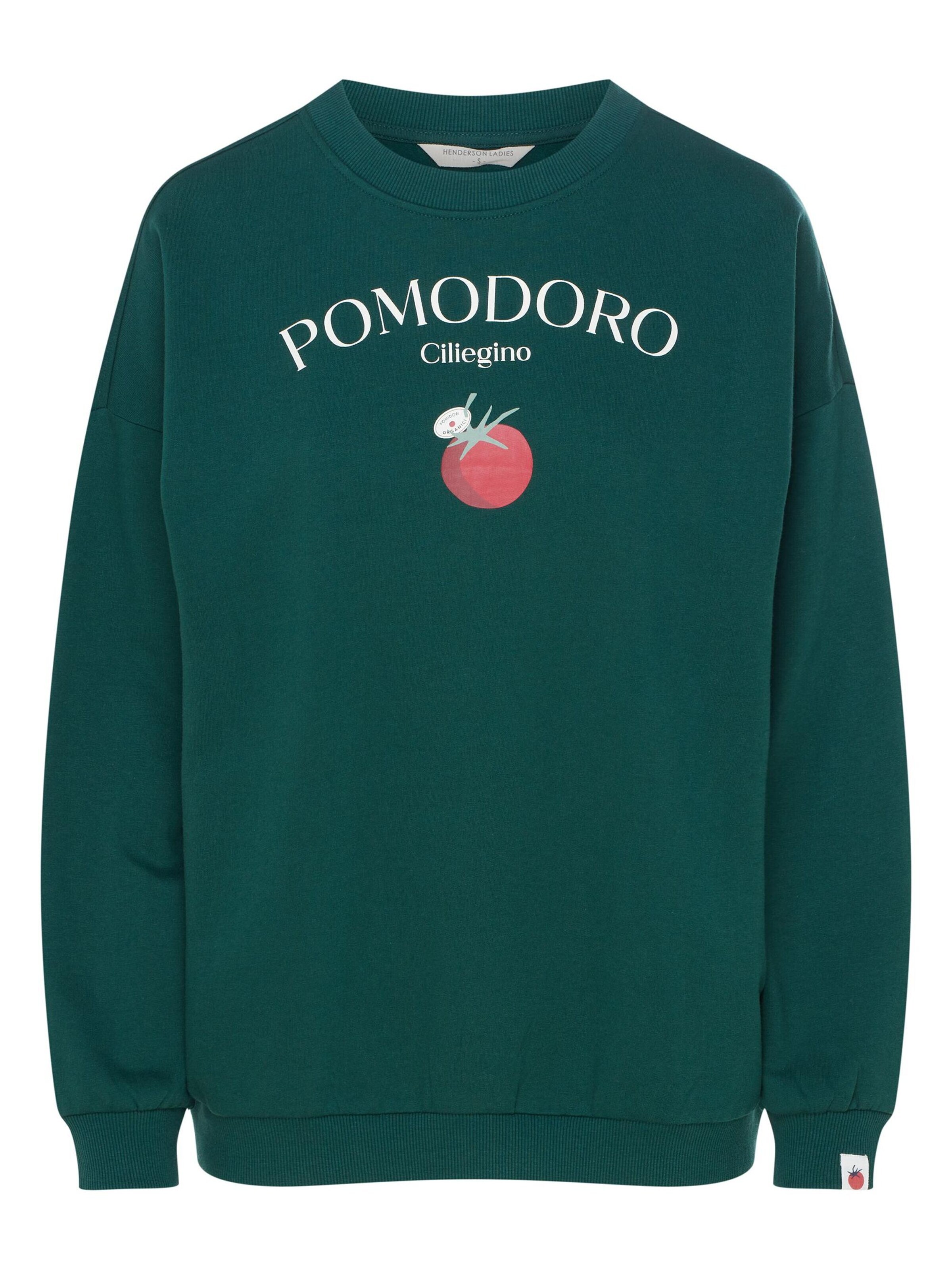 Henderson Sweatshirt 'Sweatshirt Dessie, POMODORO-Schriftzug, mit Print' in Grün: Vorderseite
