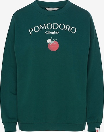 Henderson Sweatshirt 'Sweatshirt Dessie, POMODORO-Schriftzug, mit Print' in Groen: voorkant