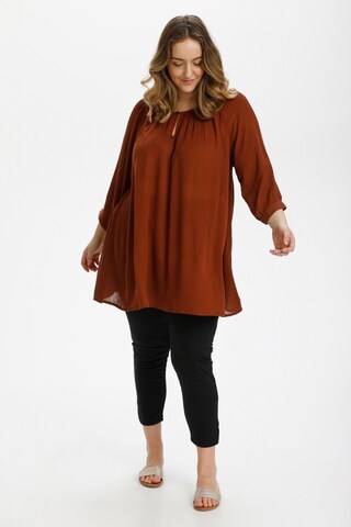 KAFFE CURVE Tunic 'Cami' in Brown