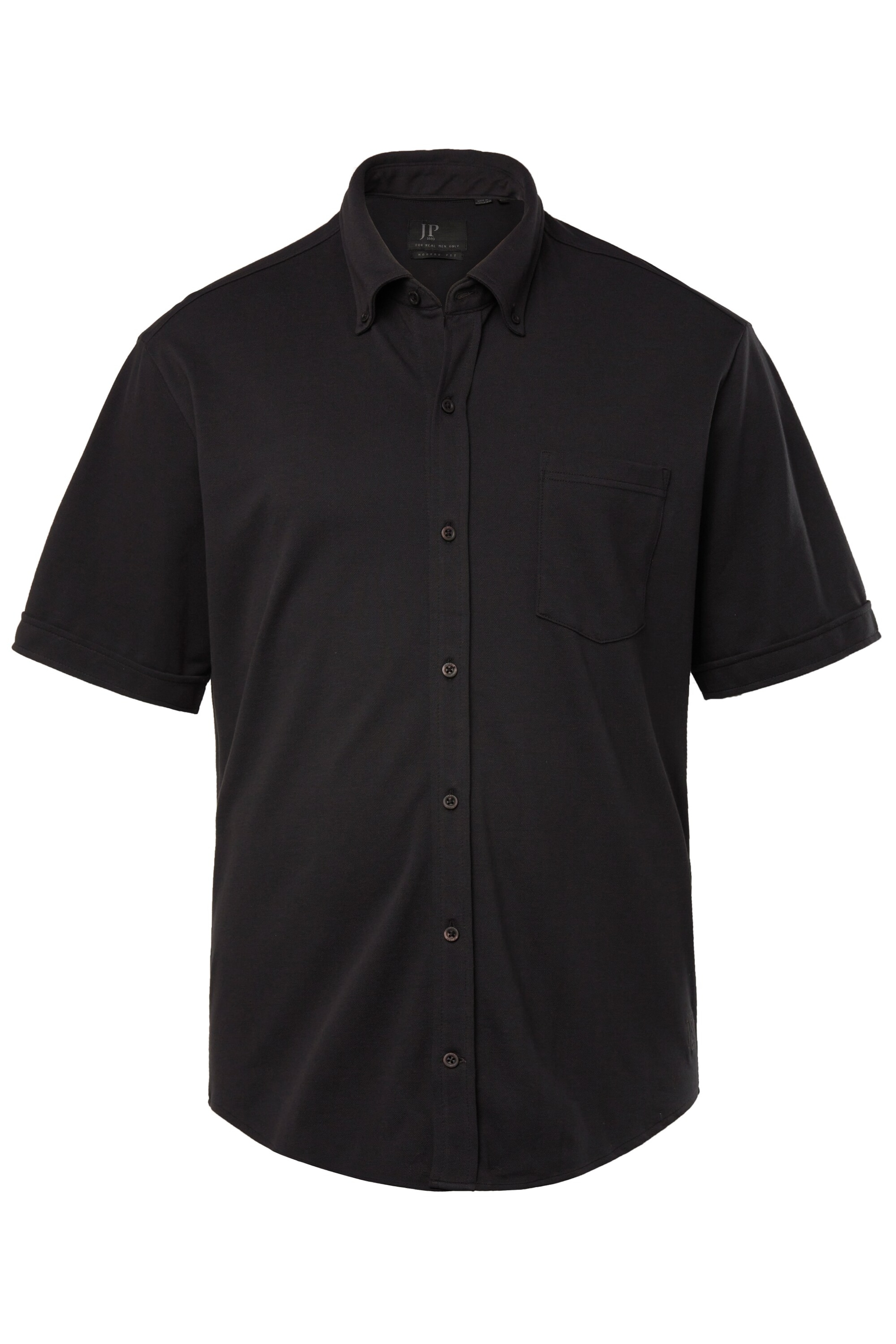 JP1880 Regular fit Overhemd in Zwart: voorkant