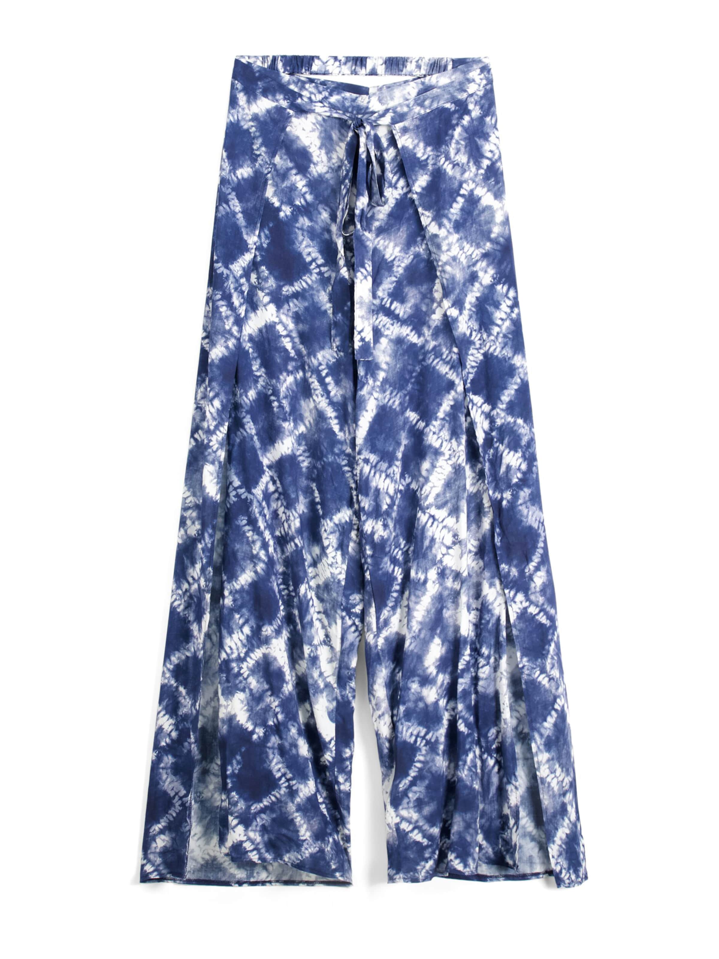 Bershka Široký strih Nohavice - Modrá: predná strana