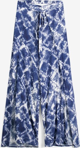 Bershka Wide leg Pants in Blue: front