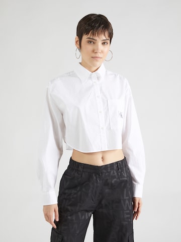 Calvin Klein Jeans Blouse in Wit: voorkant