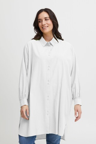 Fransa Curve Blouse 'Vibi' in Wit: voorkant