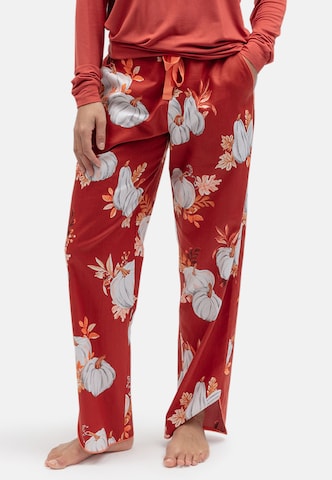 Cyberjammies - Pantalón de pijama 'Pumpkin Spice' en rojo: frente