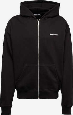 Pegador - Sudadera con cremallera en negro: frente