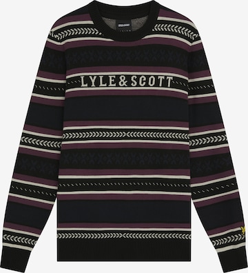 Lyle & Scott - Pullover 'Glen Fair Isle' em preto: frente