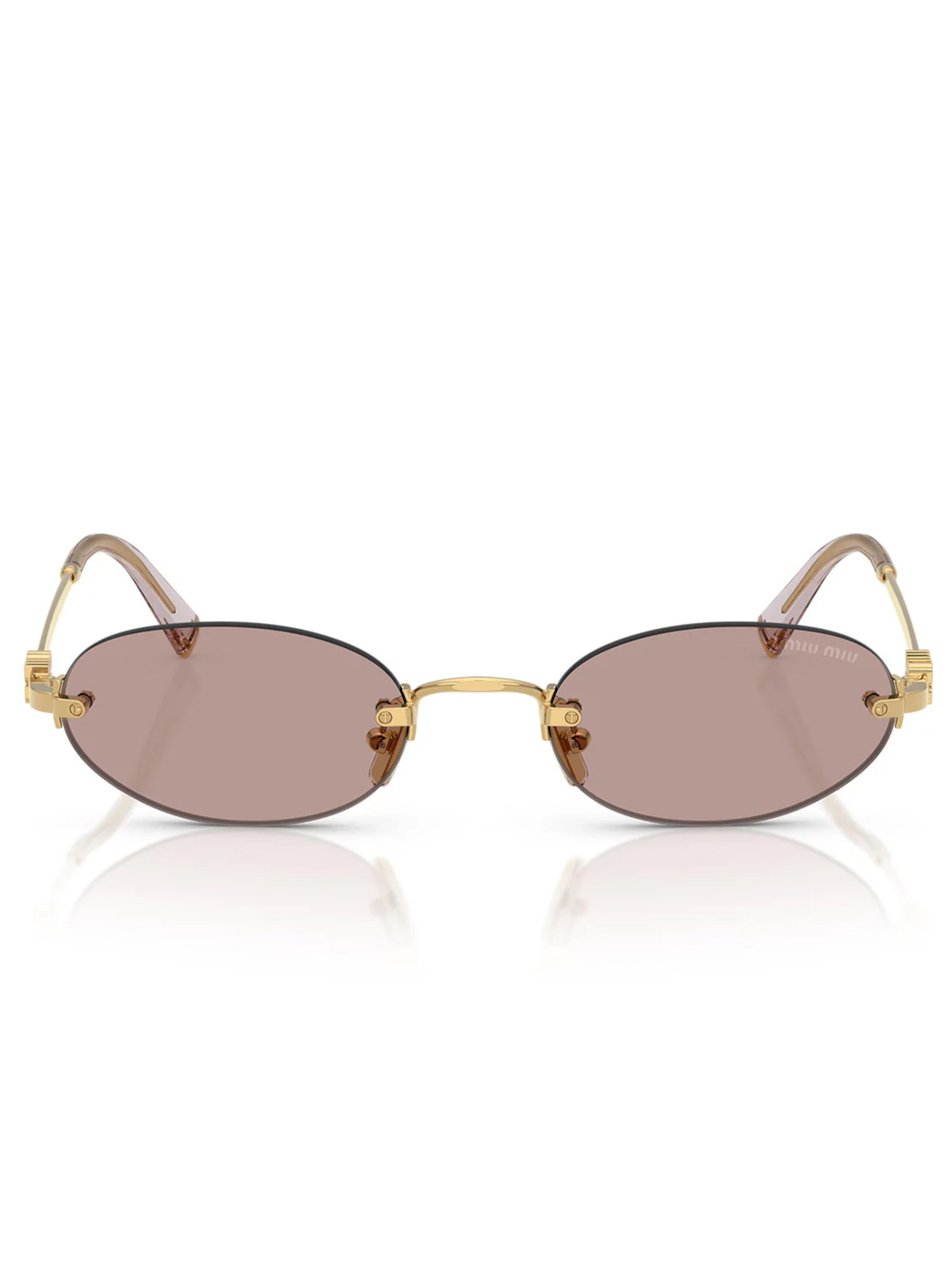 Miu Miu Sunglasses 'Occhiali da Sole MUA54S 5AK20I Oro/Viola Chiaro Marrone Donna' in Gold: front