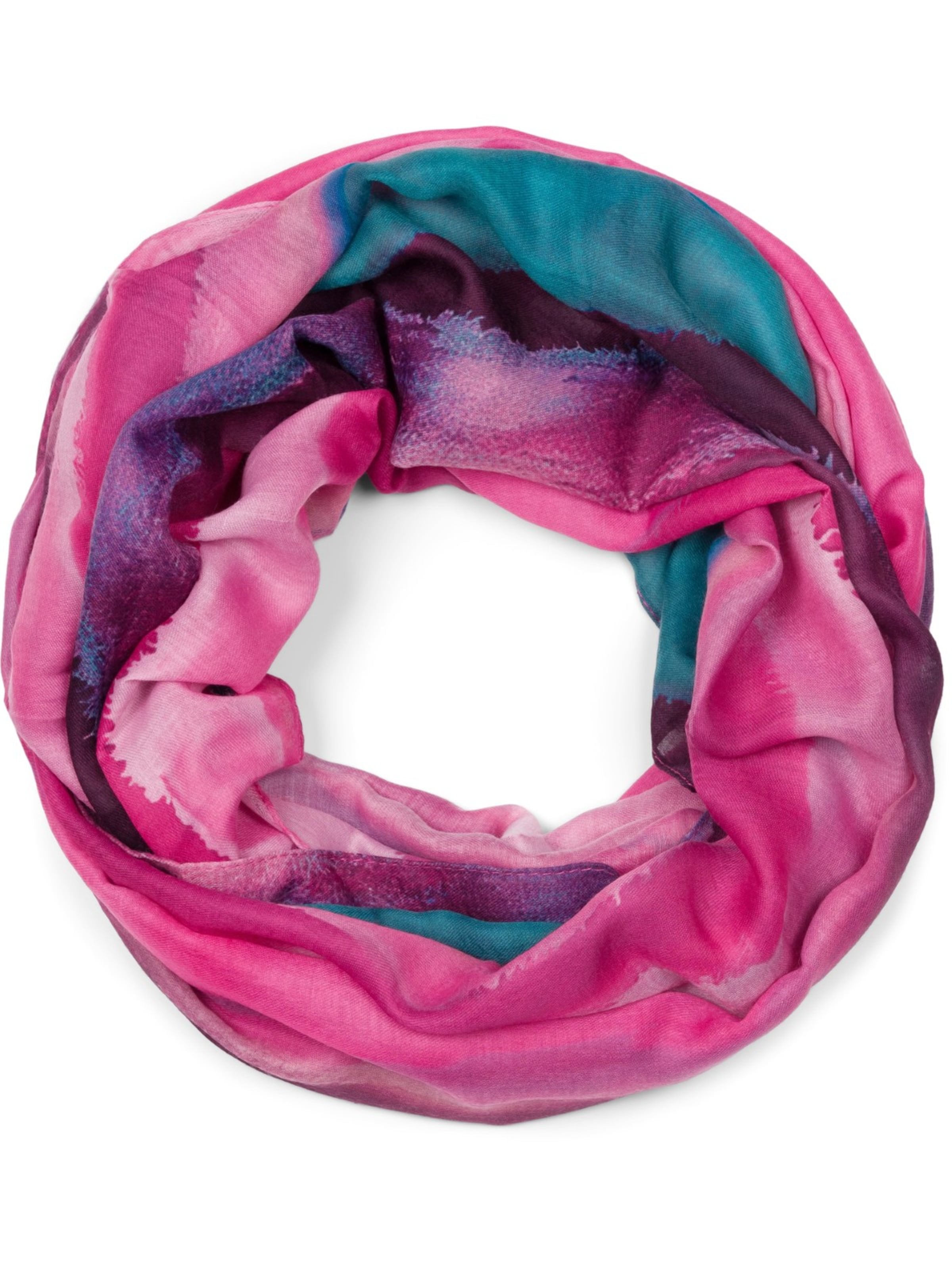 styleBREAKER Schlauchschal 'Bunter Loop Aquarell Farbverlauf Streifen'‌‌ in Pink: Vorderseite