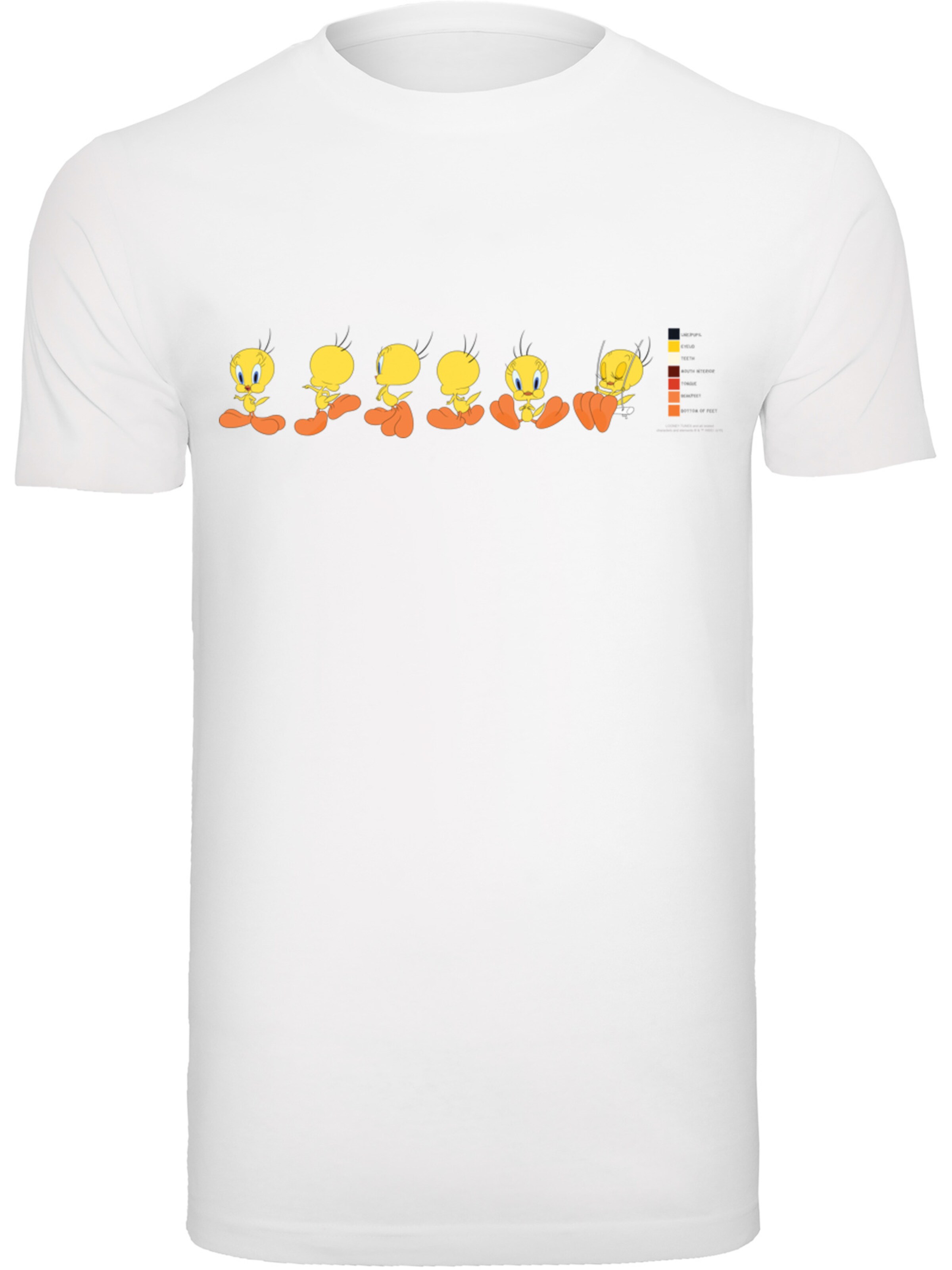 T-Shirt 'Looney Tunes Tweety Pie' F4NT4STIC en blanc : devant
