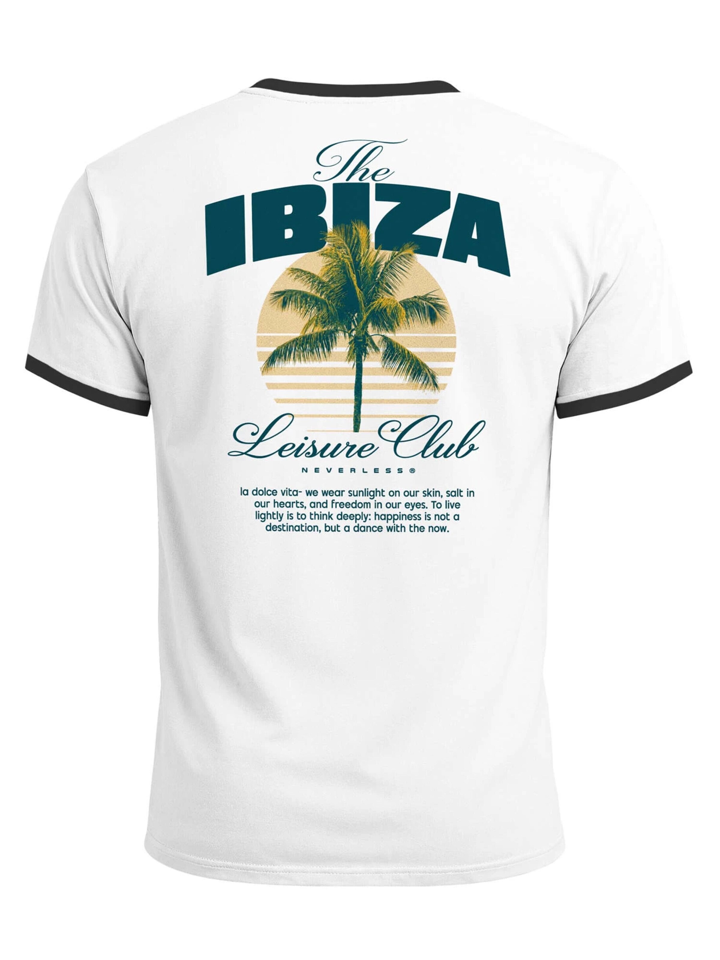 Neverless Shirt 'Ibiza Leisure Club' in White: front