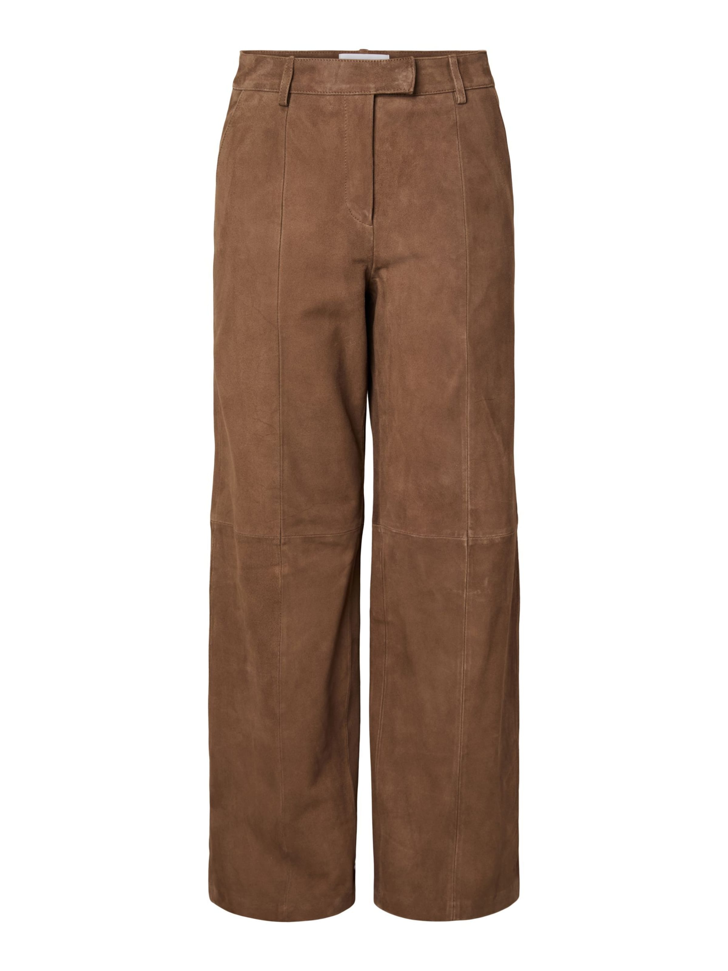 YAS Loosefit Broek 'YASLeura' in Bruin: voorkant