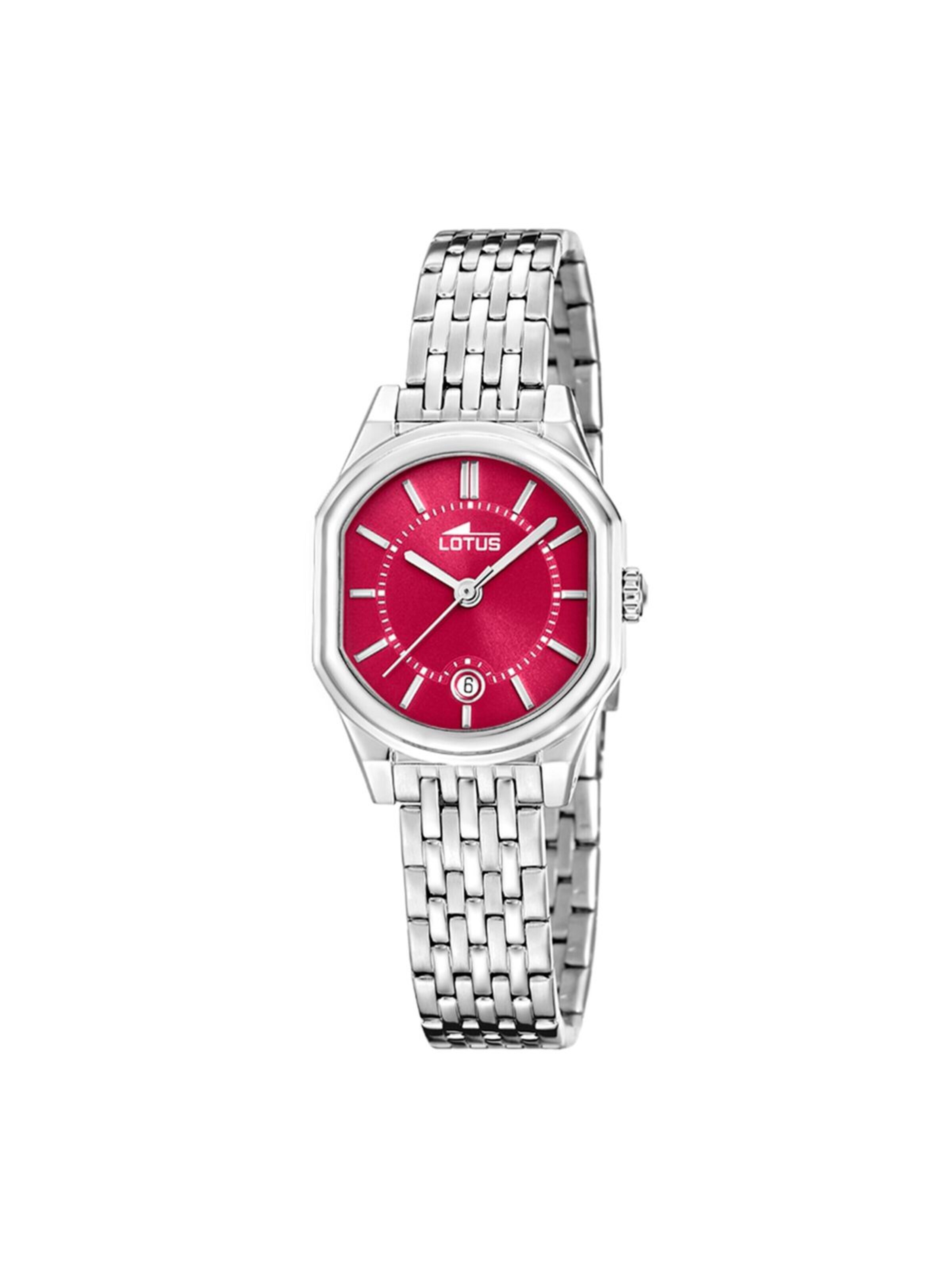 Montre à affichage analogique Lotus en rouge : devant