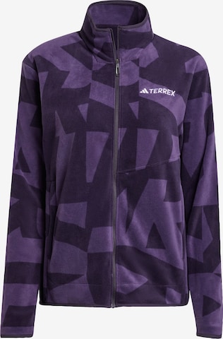 ADIDAS TERREX Toiminnallinen fleecetakki 'Multi Printed Full-Zip Fleece' värissä lila: etupuoli