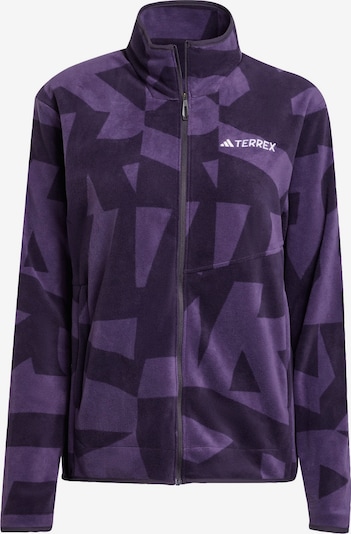 Funkcinis flisinis džemperis 'Multi Printed Full-Zip Fleece' iš ADIDAS TERREX, spalva – gervuogių spalva / tamsiai violetinė / balta, Prekių apžvalga