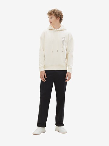 TOM TAILOR DENIMSweater majica 'Relaxed' - bijela boja